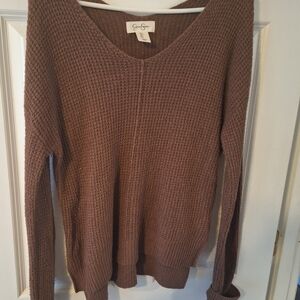 Jessica Simpson Chocolate V-Neck Sweater